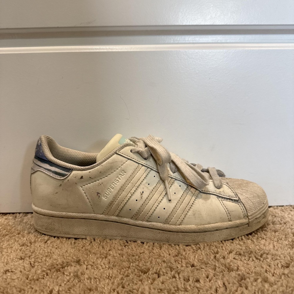Adidas Superstar Shoes Mens Size 7 White Leather Shell Toe Sneakers G13704